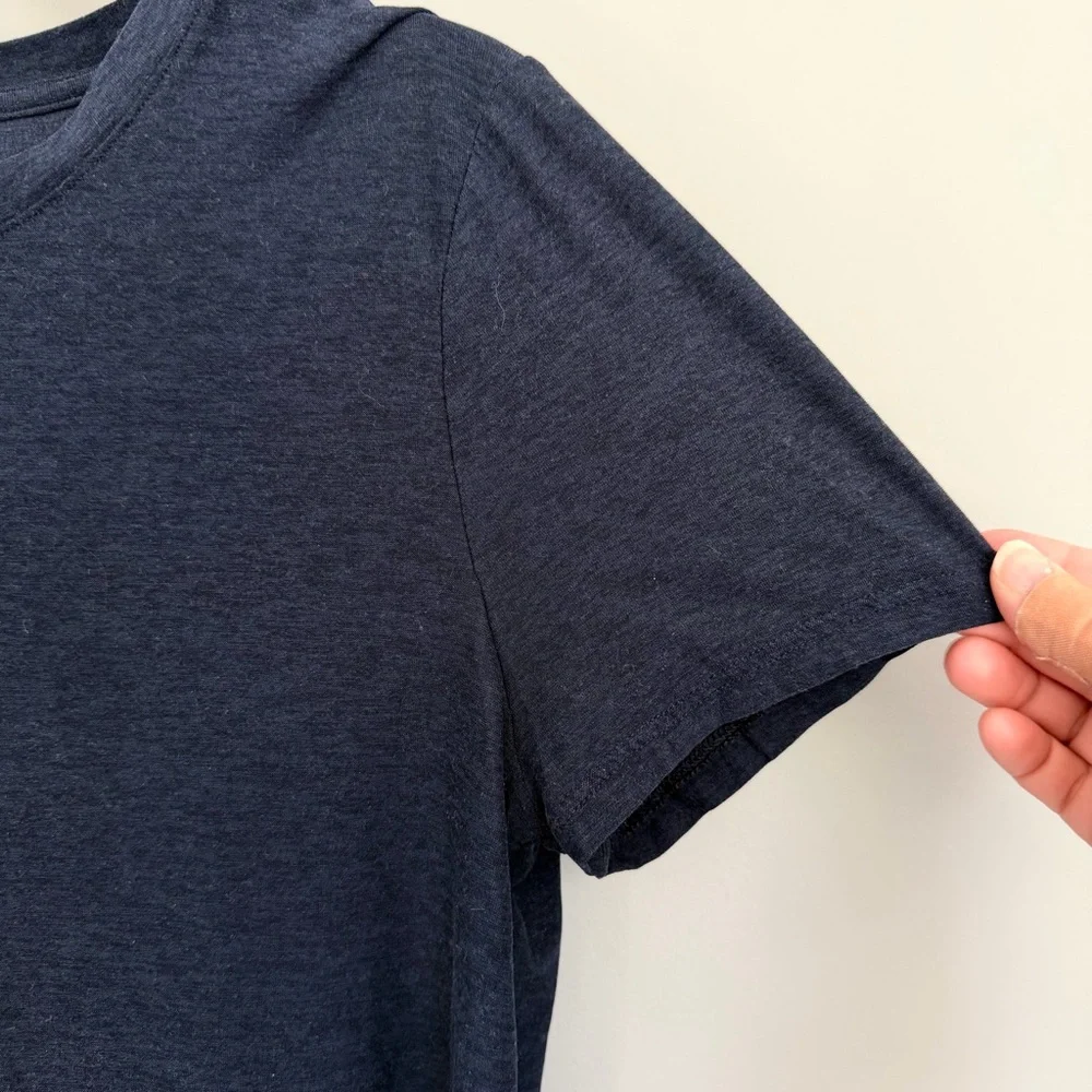 Beyond Yoga "On the Down Low" T-Shirt Nocturnal Navy Blue Soft Workout Tee - Picture 6 of 15